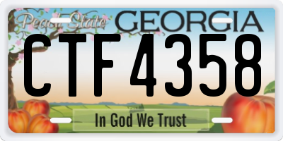 GA license plate CTF4358