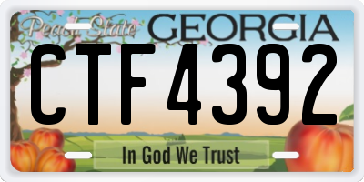 GA license plate CTF4392