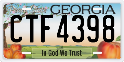 GA license plate CTF4398
