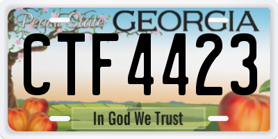 GA license plate CTF4423