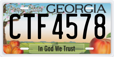 GA license plate CTF4578