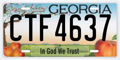 GA license plate CTF4637