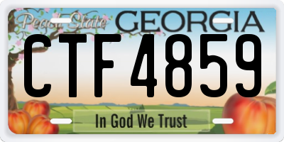 GA license plate CTF4859