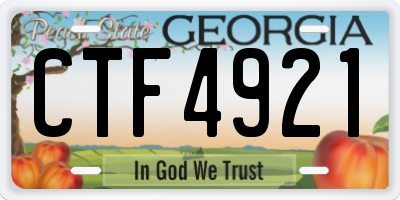 GA license plate CTF4921