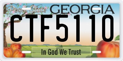 GA license plate CTF5110