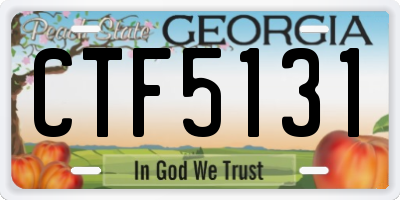 GA license plate CTF5131