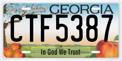 GA license plate CTF5387