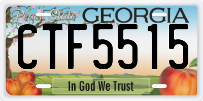 GA license plate CTF5515