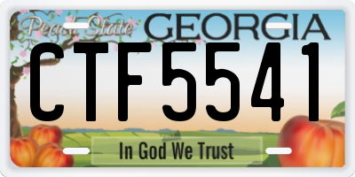 GA license plate CTF5541