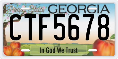 GA license plate CTF5678