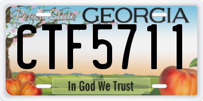 GA license plate CTF5711