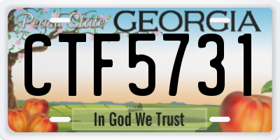GA license plate CTF5731