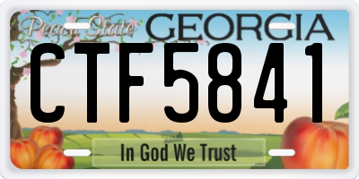 GA license plate CTF5841