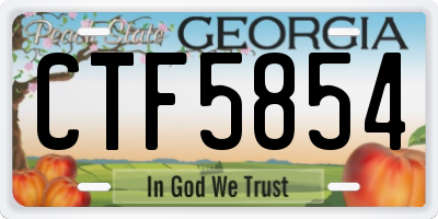 GA license plate CTF5854