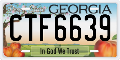 GA license plate CTF6639