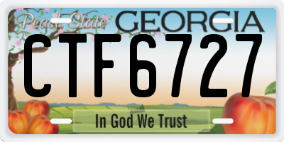 GA license plate CTF6727