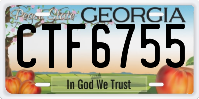 GA license plate CTF6755