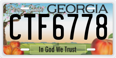 GA license plate CTF6778