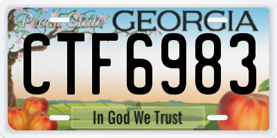 GA license plate CTF6983
