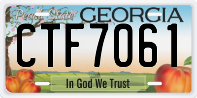GA license plate CTF7061