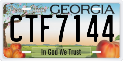 GA license plate CTF7144