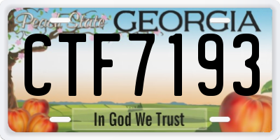 GA license plate CTF7193