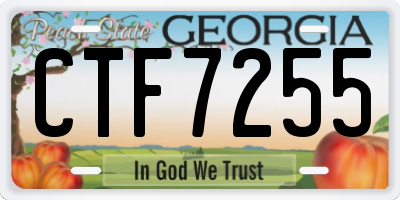 GA license plate CTF7255