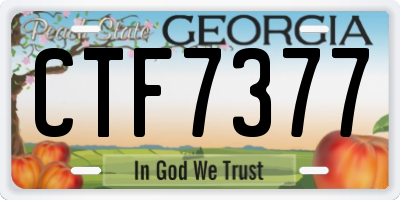 GA license plate CTF7377