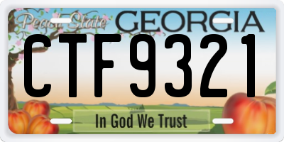 GA license plate CTF9321
