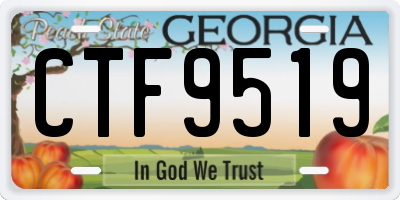 GA license plate CTF9519