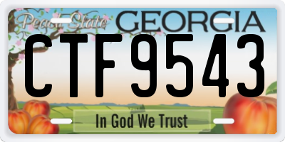 GA license plate CTF9543