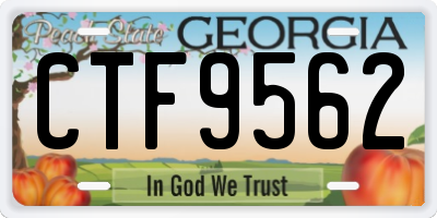 GA license plate CTF9562