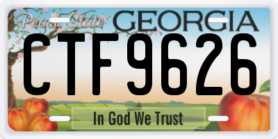 GA license plate CTF9626