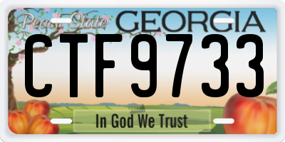 GA license plate CTF9733