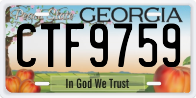 GA license plate CTF9759