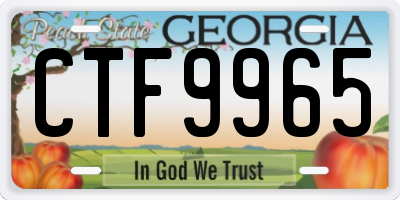 GA license plate CTF9965