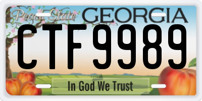 GA license plate CTF9989