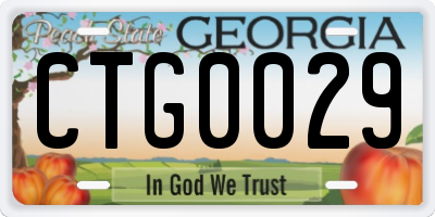 GA license plate CTG0029