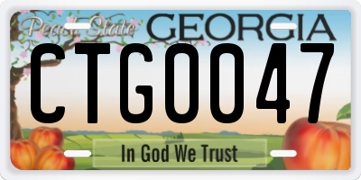 GA license plate CTG0047