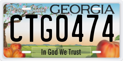 GA license plate CTG0474