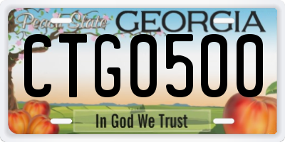 GA license plate CTG0500