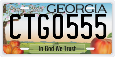 GA license plate CTG0555