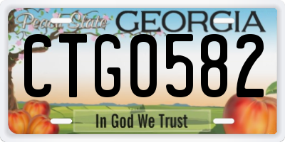GA license plate CTG0582