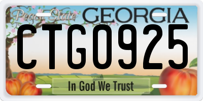 GA license plate CTG0925
