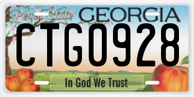 GA license plate CTG0928