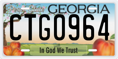 GA license plate CTG0964