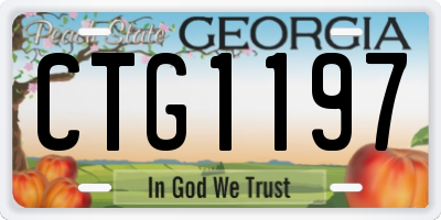 GA license plate CTG1197