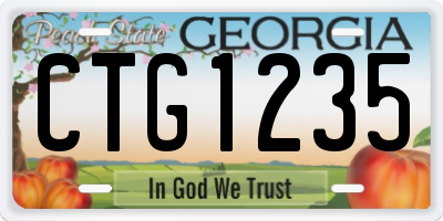 GA license plate CTG1235