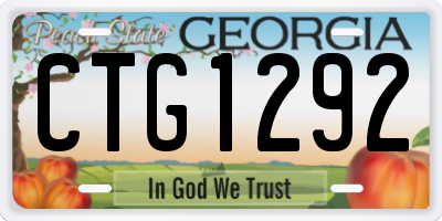 GA license plate CTG1292