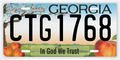 GA license plate CTG1768